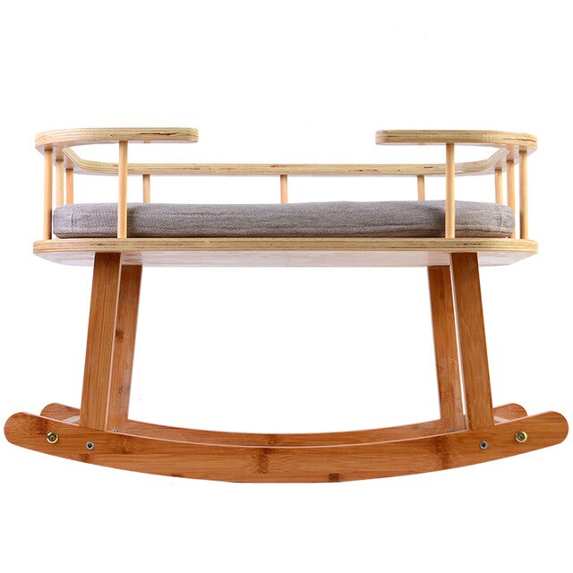 Big Pet Rocking Cradles Solid Wood Dog House Cat Beds Comfortable Rocking Sofa Bed for Cat Kennel Slepping Bed Sofa Kitten House