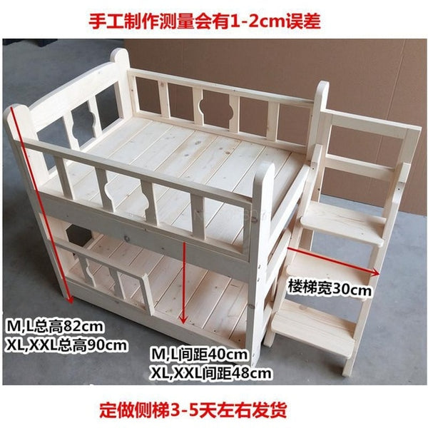 Kennel Teddy pet nest dog bed cat litter solid wood pet supplies wooden mat bunk bed