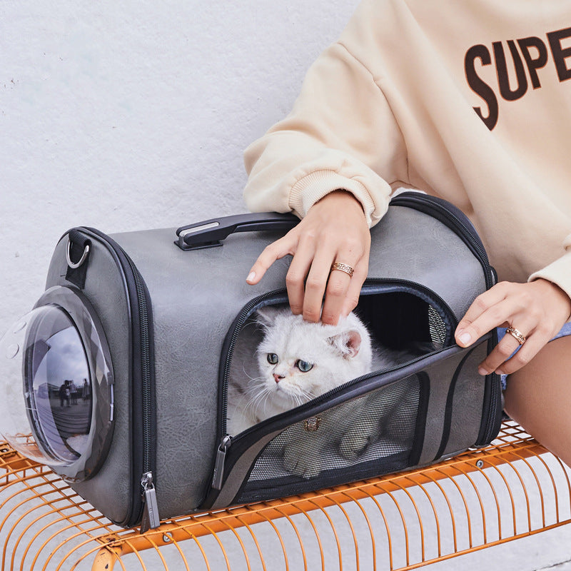 DannyKarl New 2019 Fashion Explosion PU Pet Messenger Bag Pet Tote Bag Multifunction Outing Bag Portable Cat Dog Bag