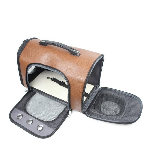 DannyKarl New 2019 Fashion Explosion PU Pet Messenger Bag Pet Tote Bag Multifunction Outing Bag Portable Cat Dog Bag