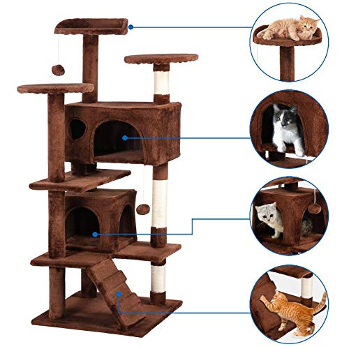 Extra Large Tall Cat Tree Bed Furniture Scratching Tower Post Condo Kitten Pet House Brown