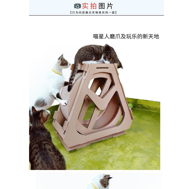 Cat Treadmills Ferris Wheel Pet Furniture Cat Scratching Board Grabbing Shelf Wheel Rotationcat Scratch Tower Creative Climbing