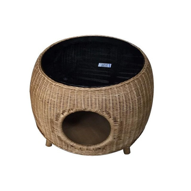Cat litter rattan cat room cat villa pet dog nest small dog Teddy cat sharing coffee table four seasons universal