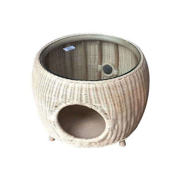Cat litter rattan cat room cat villa pet dog nest small dog Teddy cat sharing coffee table four seasons universal
