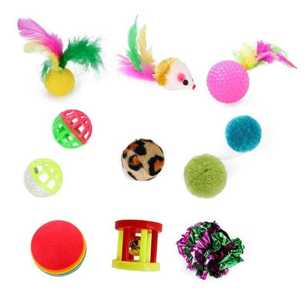 21pcs/set Funny Pet Cat Tunnel Cats Cave Kitten Stick False Mouse Ball Toys 36#