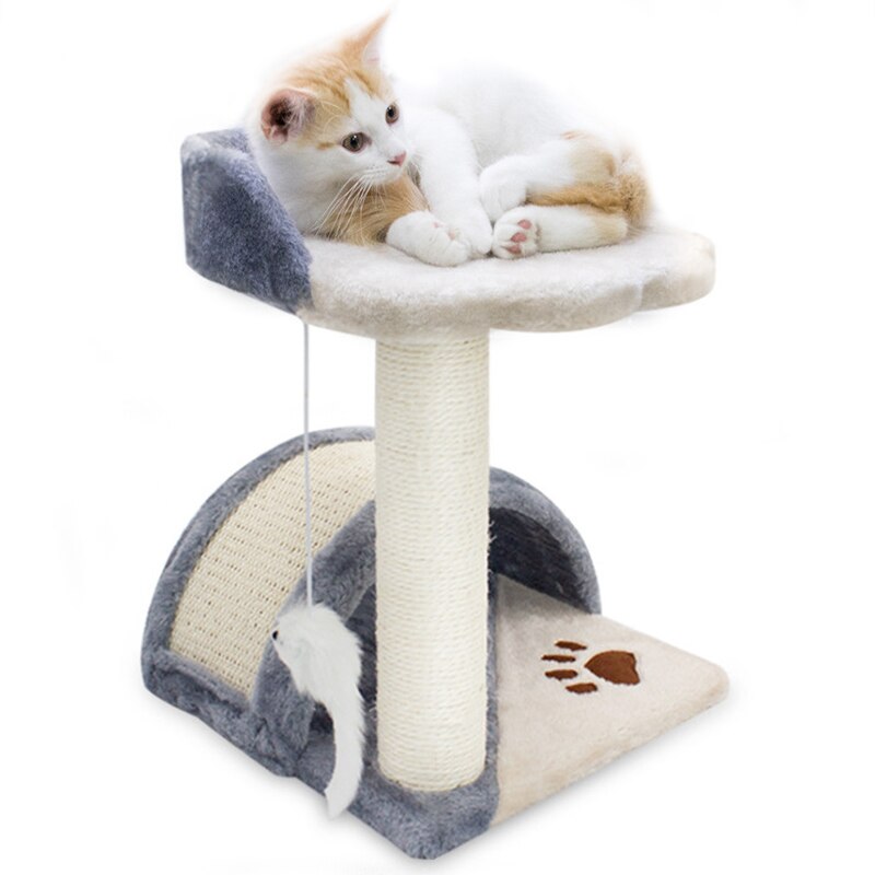 HEYPET Cat Activity Tree House Climbing Frame With Scratching Pole Sisal Grinding Claws Cat Bed Toy Pet Supplies