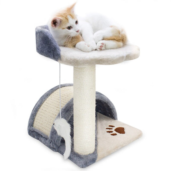 HEYPET Cat Activity Tree House Climbing Frame With Scratching Pole Sisal Grinding Claws Cat Bed Toy Pet Supplies