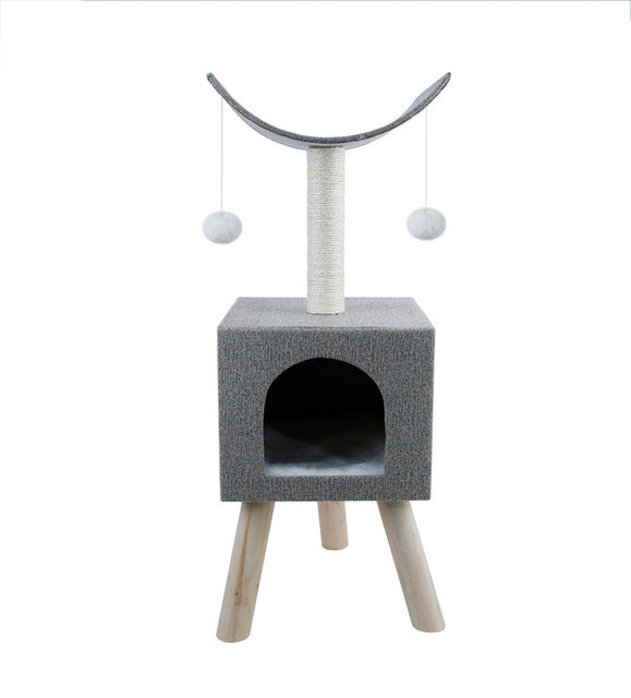 HEYPET Cat Scratching Post Large Climbing Frame for Cat KitternToys House Multi-functional Cat Tree Board Condo Furniture