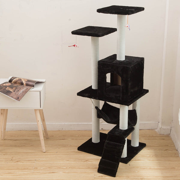 Pet Supplies Cat Toy Climbing Frame Cat Scratch Board Tree Nest Hammock 23S Cat Tunnel Tower Velvet Good Quality cage