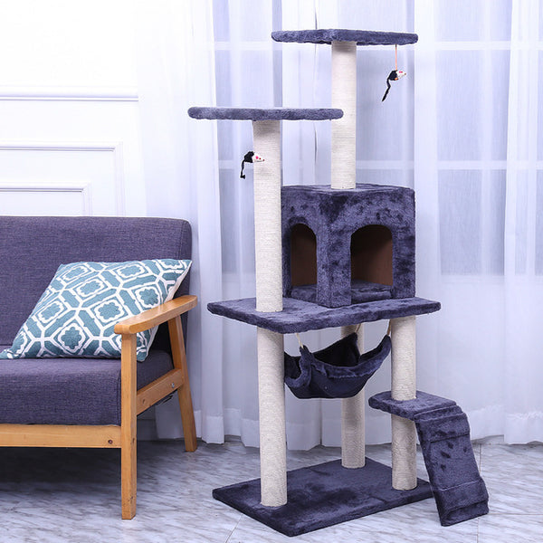 Pet Supplies Cat Toy Climbing Frame Cat Scratch Board Tree Nest Hammock 23S Cat Tunnel Tower Velvet Good Quality cage