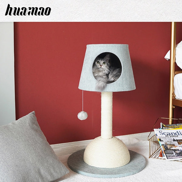 Pet supplies cat toys cat scratching the lamp cat climbs the cat's nest cat tree luxury cat barrel solid wood cat frame tunnel