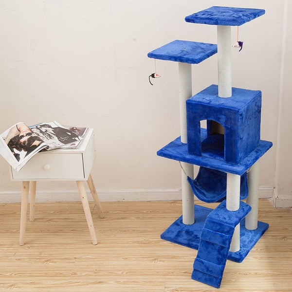 HEYPET Cat Toy Scratching H125CM Wood Climbing Tree Cat Jumping Standing Frame Cat Bed Furniture Pet Supplies