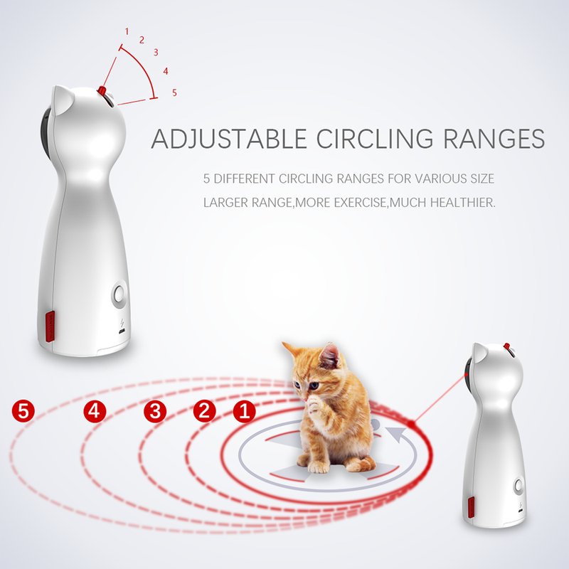 Creative Cat  Laser Funny Toy Smart Automatic Exercise Training Entertaining Toy Multi-Angle Adjustable USB Charge