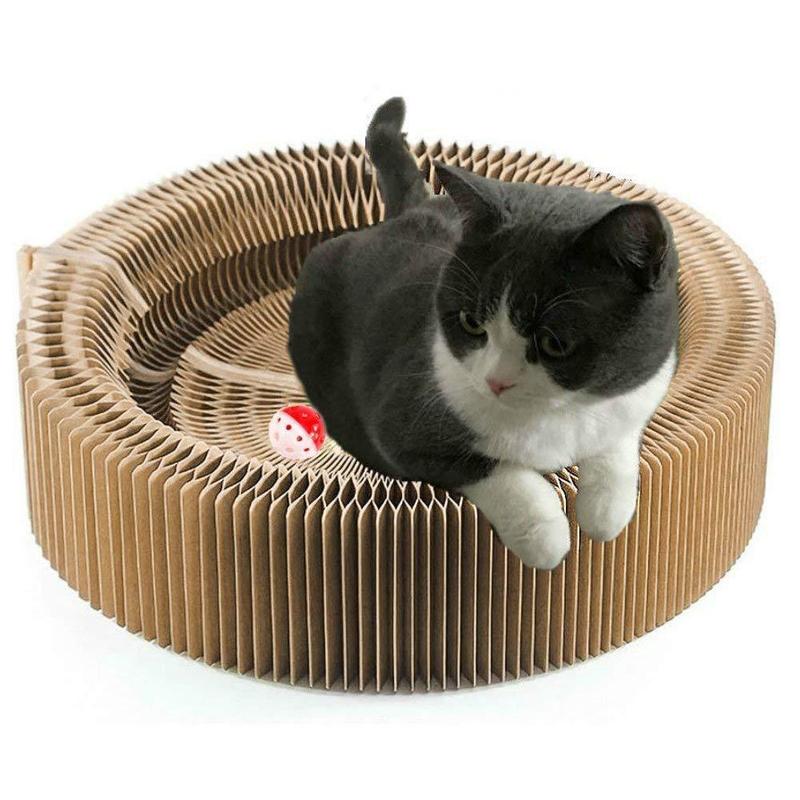 Folding Corrugated Paper Deform Pet Cat Scratch Board Chew Toys For Cats Bed Mat Kitten Toys Interactive Pet Supplies