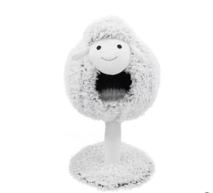 Cats Tree christmas Lamb shape House with Hanging Ball Cat Toy Furniture Scratch Solid Woods for Cats Climbing Frame Condos Luxu