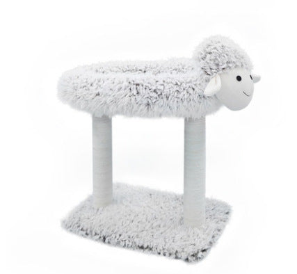 Cats Tree christmas Lamb shape House with Hanging Ball Cat Toy Furniture Scratch Solid Woods for Cats Climbing Frame Condos Luxu