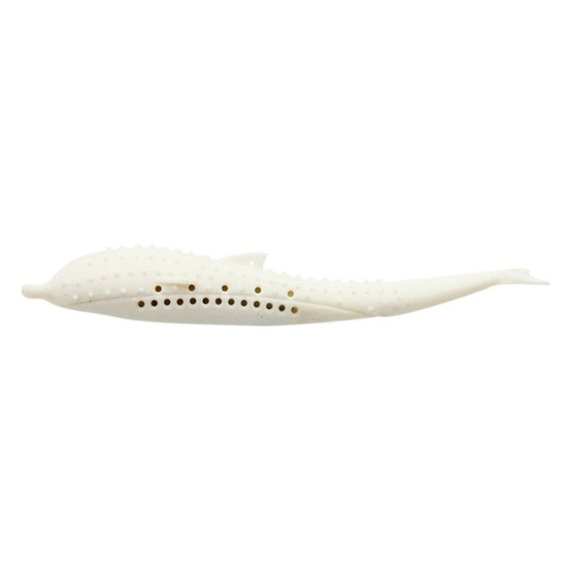 Cat Fish Shape Toothbrush With Catnip, Pet Eco-Friendly Silicone Molar Stick Teeth Cleaning Toy For Cats