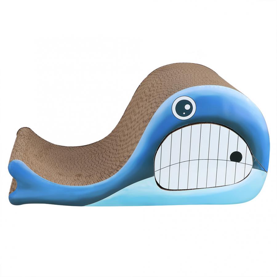 Pet Cat Corrugated Paper Whale Scratching Board Playing Grinding Claws Toy