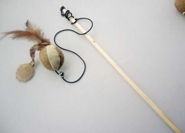 DHL 200pcs Funny Mouse Cat Toy Teaser Wand Feather Playing Cat Toys For Cats Kitten Plush Ball Interactive Scratch Stick
