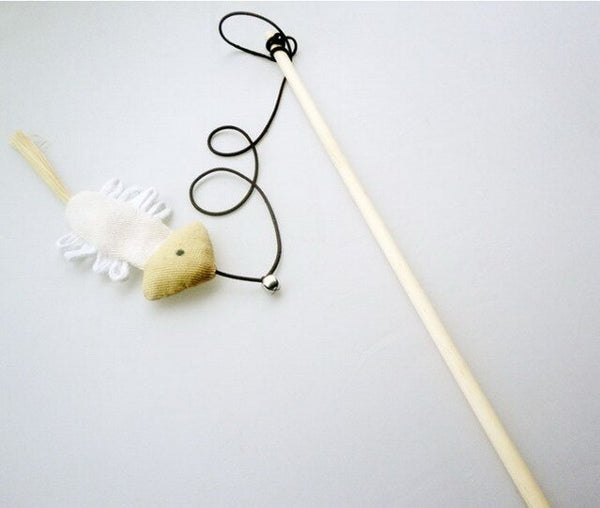 DHL 200pcs Funny Mouse Cat Toy Teaser Wand Feather Playing Cat Toys For Cats Kitten Plush Ball Interactive Scratch Stick
