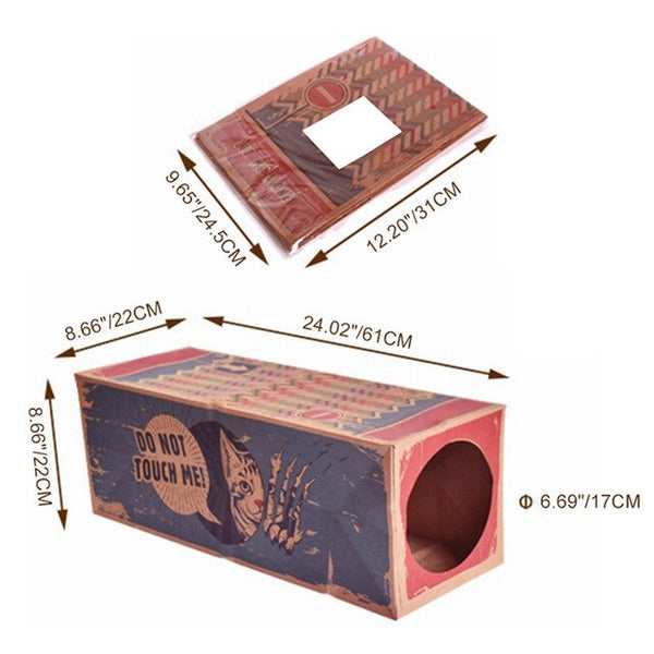 Foldable Cats Tunnel Toys Suede Kitten Pet Supplies Funny Cat Tunnel Paper Frame