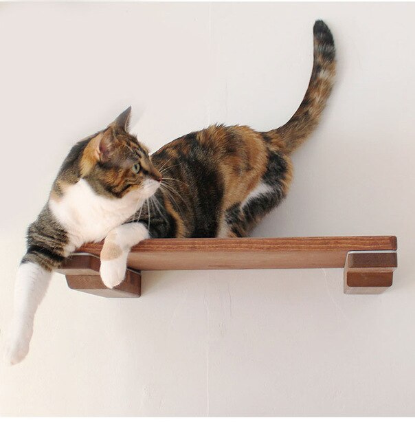 Wall-mounted Cat Solid Shelf Climbing Frame Cat Tree Hammock Pet Furniture Play House