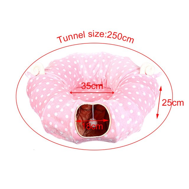 Cat play funny toy tunnel bulk pet tunnel small pet toys rabbit Christmas pet tunnel cat beds house and sleep with ball