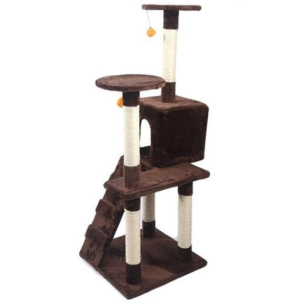 M9c 52" Sisal Cat Climbing Frame Cat Tree Cat Toy Cat Trees Are Easy To Install And Use Very Practical And Beautiful