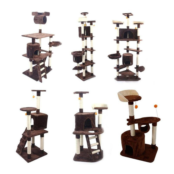 M9c 52" Sisal Cat Climbing Frame Cat Tree Cat Toy Brown Can Be Used As a Climbing Toy Or Bed For Cats Versatile And Practical