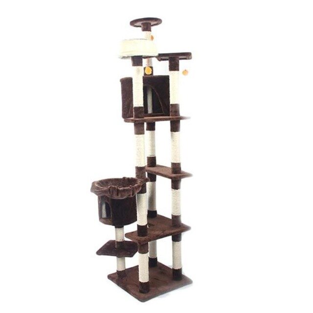 M9c 52" Sisal Cat Climbing Frame Cat Tree Cat Toy Brown Can Be Used As a Climbing Toy Or Bed For Cats Versatile And Practical