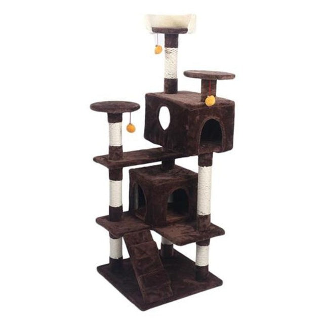M9c 52" Sisal Cat Climbing Frame Cat Tree Cat Toy Brown Can Be Used As a Climbing Toy Or Bed For Cats Versatile And Practical