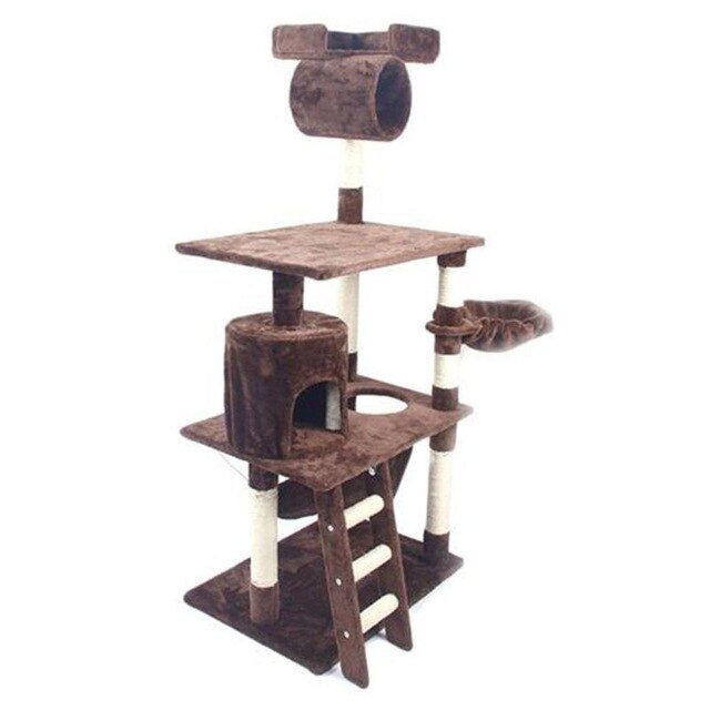 M9c 52" Sisal Cat Climbing Frame Cat Tree Cat Toy Brown Can Be Used As a Climbing Toy Or Bed For Cats Versatile And Practical