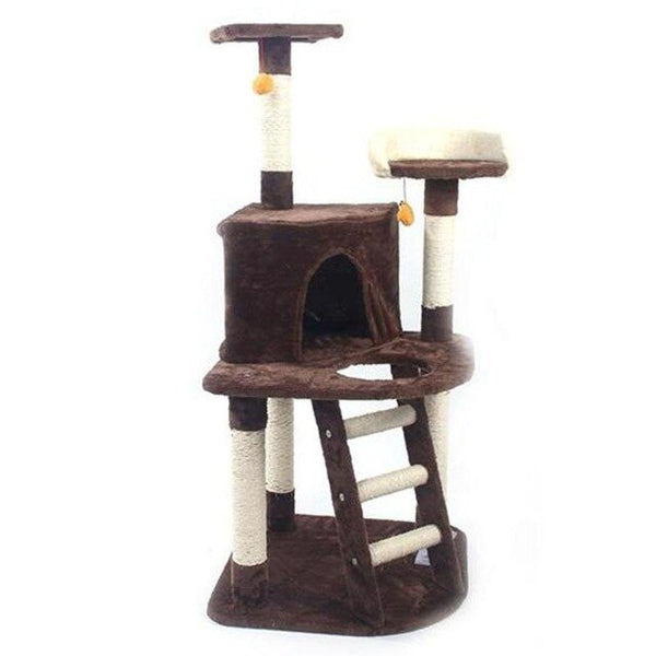 M9c 52" Sisal Cat Climbing Frame Cat Tree Cat Toy Brown Can Be Used As a Climbing Toy Or Bed For Cats Versatile And Practical