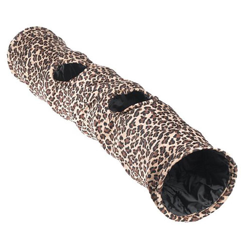Adeeing Funny Leopard Cat Tunnel Pet Toy Nest Pet Supplies (including A Ball)