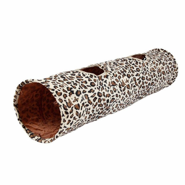 Adeeing Funny Leopard Cat Tunnel Pet Toy Nest Pet Supplies (including A Ball)
