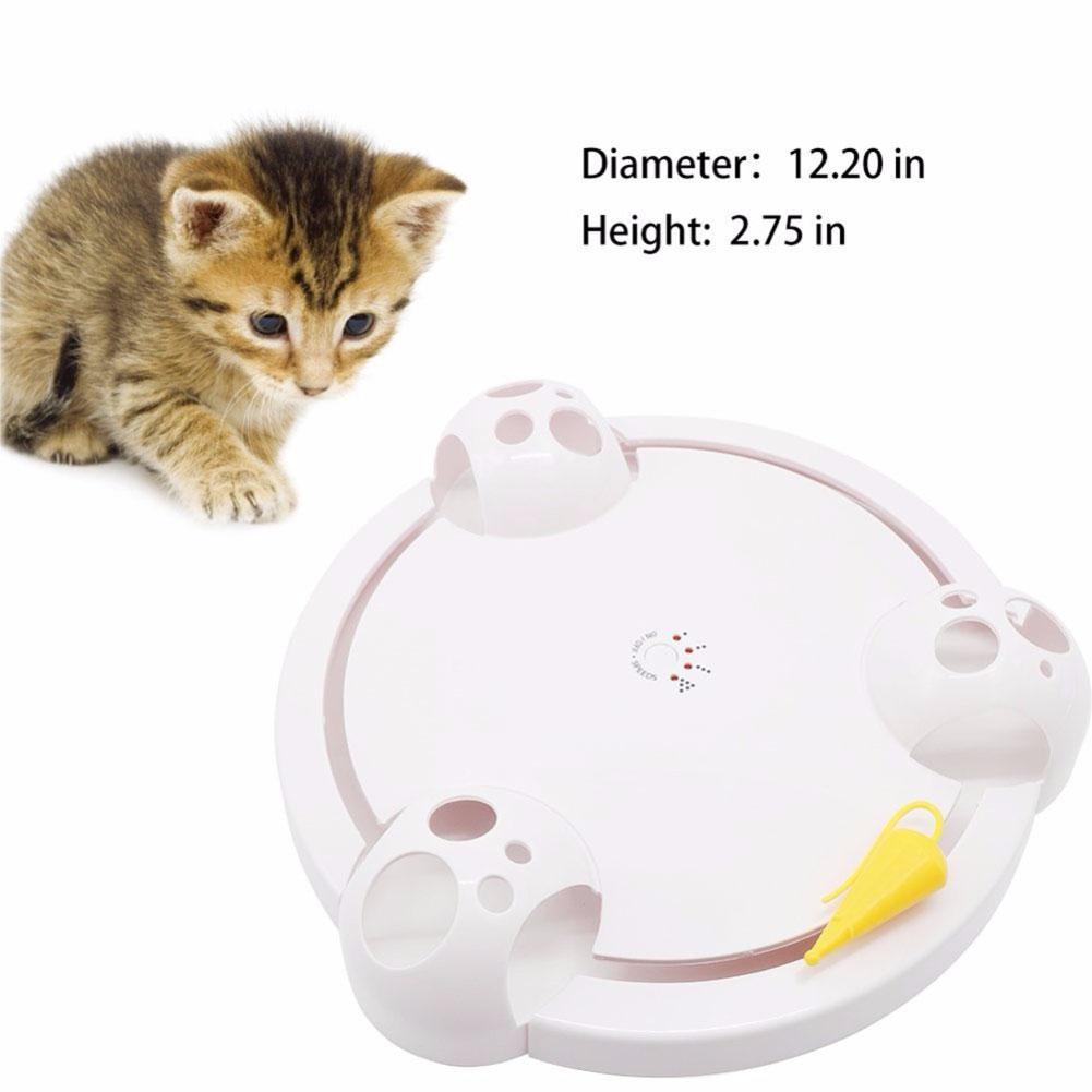 Adeeing Electric Cat Scratch Mouse Game Disc Pet Toy Joy Disc Mouse Turntable Cat Scratch Board Amusement Plate