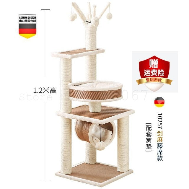 The Cat Climb A Small Sisal Cat Climbing Frame Cat Litter Cat Tree Wood Platform Cat Scratch Board Luxurious Bamboo Toys