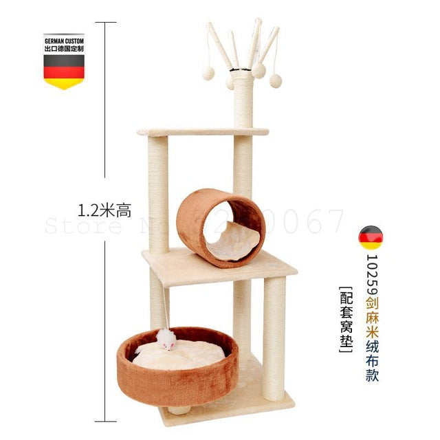 The Cat Climb A Small Sisal Cat Climbing Frame Cat Litter Cat Tree Wood Platform Cat Scratch Board Luxurious Bamboo Toys