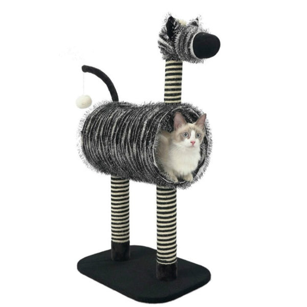 Cat climbing frame cat litter sisal cat scratch board four seasons universal belt zebra jumping platform cat toy