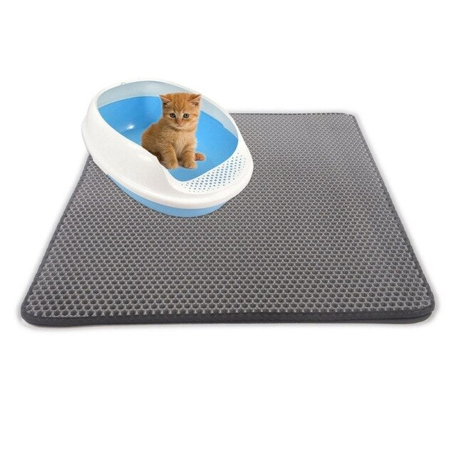 Waterproof Pet Cat Litter Mat EVA Double Layer Cat Litter Trapping Pet Litter Cat Mat Clean Pad Products For Cats Accessories
