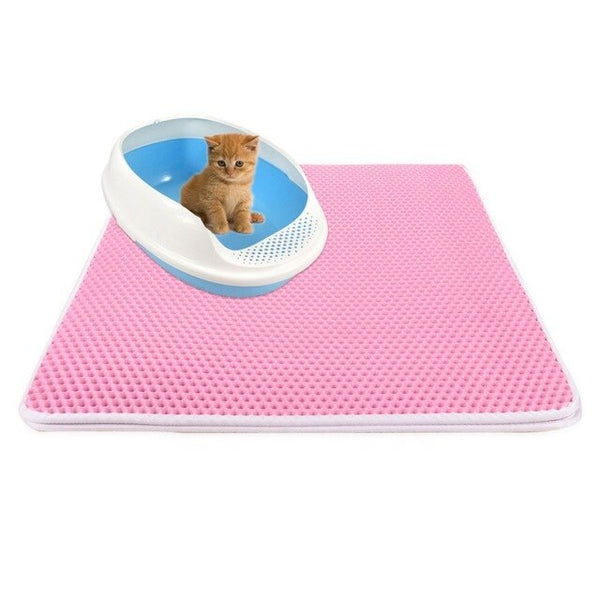 Waterproof Pet Cat Litter Mat EVA Double Layer Cat Litter Trapping Pet Litter Cat Mat Clean Pad Products For Cats Accessories