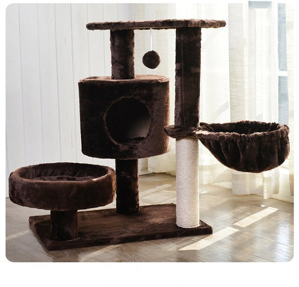 Cat Tree Play Tower Bed Gym White Pet Furniture Scratch Post  Pet Cat Tree Tower Climbing Kitty Furniture Fir Scratching