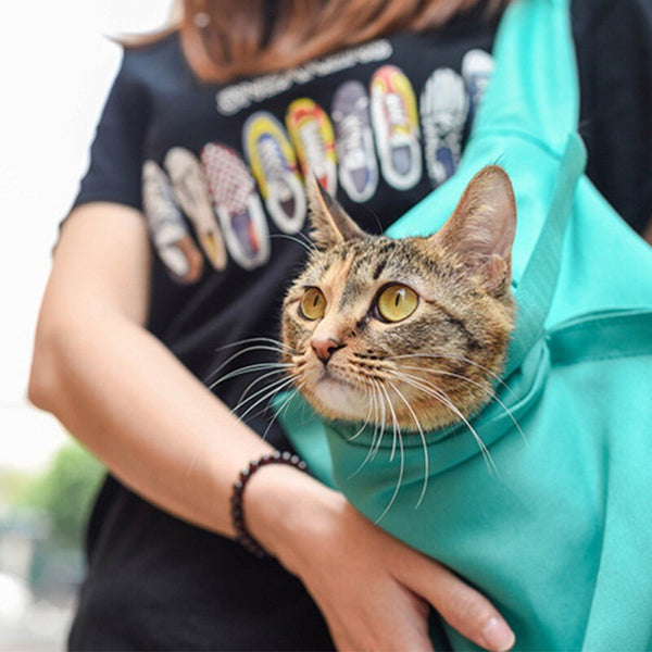 Pet Cat Carry Tote Bag Pet Outdoor Travel Sling Carrier For Puppy Dog Cats Hands Free Shoulder Pet Pouch And Tote For Small Pet