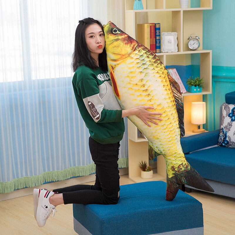 giant cute cat toy simulation animal carp pillow pet cat play toy gift sofa decoration 47inch 120cm DY50755