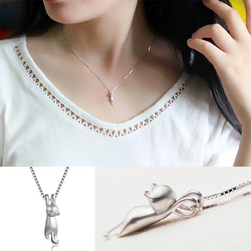1 cute kitten collarbone necklace lady cat accessories U50C