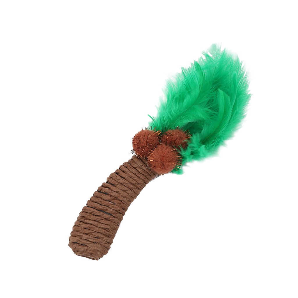 Funny Cat Toy Brown Paper Rope Twine Coconut Tree Shape Pet Toys Supplies