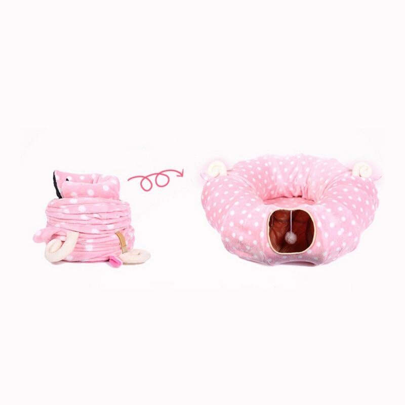 Pet Play Tube Tunnel Central Mat for Cats Dogs Soft Full/Half Round Shaped Pad M76D
