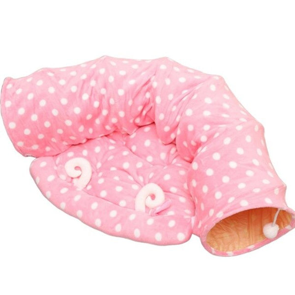 Pet Play Tube Tunnel Central Mat for Cats Dogs Soft Full/Half Round Shaped Pad M76D