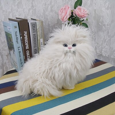 simulation cute white Persian cat 28x18x21cm model polyethylene&furs cat model home decoration props ,model gift d699