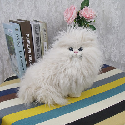simulation cute white Persian cat 28x18x21cm model polyethylene&furs cat model home decoration props ,model gift d699